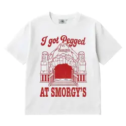 I GOT PEGGED AT SMORGYS WHITE TEE