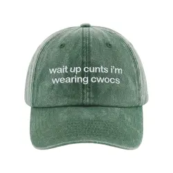 WEARING CWOCS WASHED GREEN DAD HAT