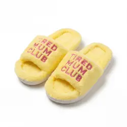 LEMON TIRED MUM CLUB FUR SLIPPERS