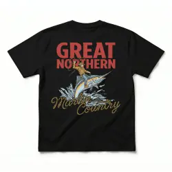MARLIN COUNTRY FRONT & BACK BLACK TEE