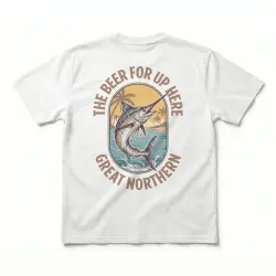 JUMPING MARLIN FRONT & BACK WHITE TEE