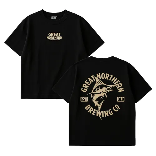 GREAT NORTHERN CIRCLE LOGO FRONT & BACK BLACK TEE