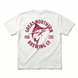 GREAT NORTHERN CIRCLE LOGO FRONT & BACK WHITE TEE