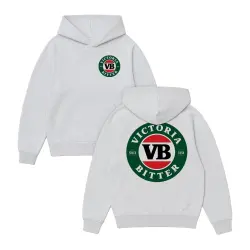 MODERN VB LOGO FRONT & BACK WHITE MARLE HOODIE
